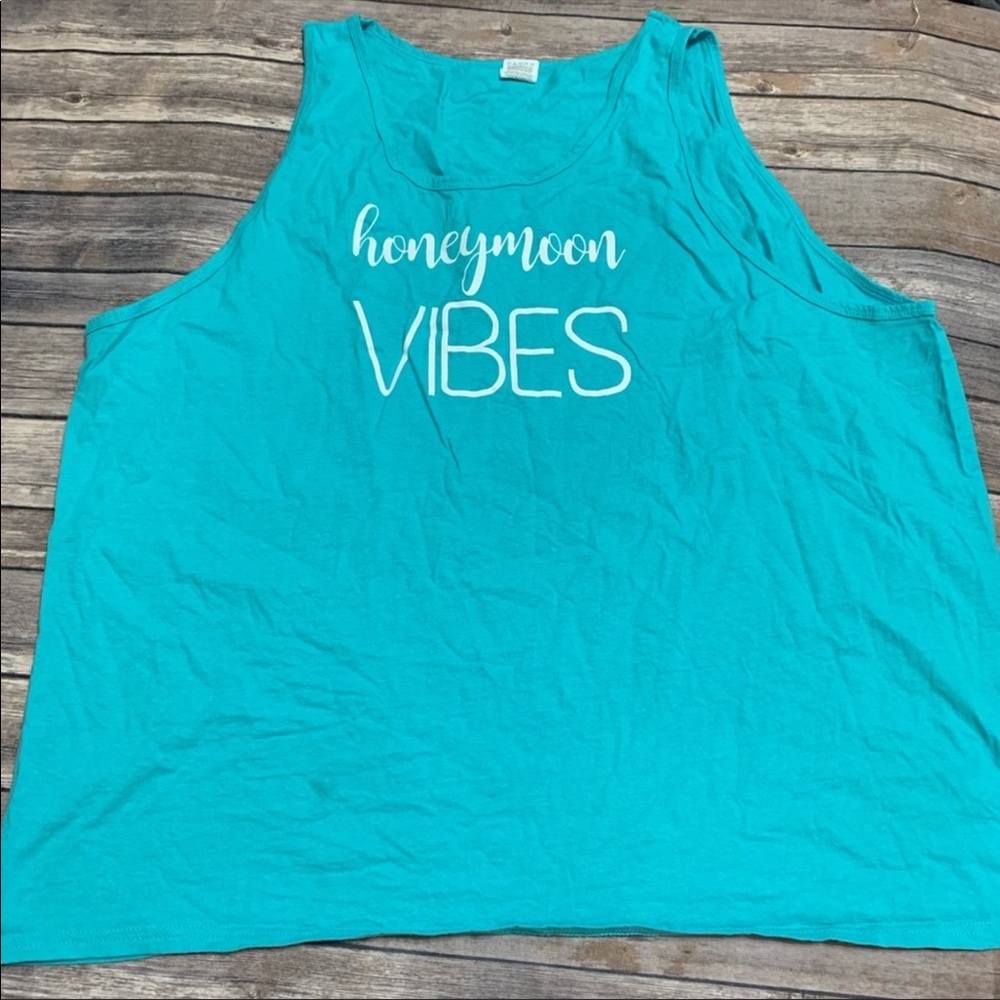 Honeymoon Vibes Teal Tank Top
